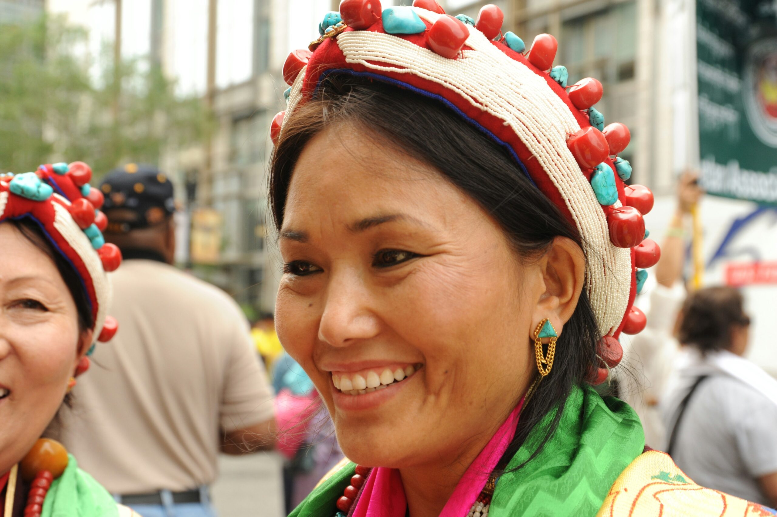 Happy female traveler holding passport and smiling